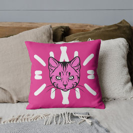 Cojín Decorativo Amante de los Gatos Amigos Mascotas Rayas Blancas