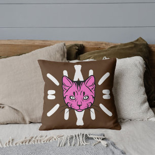 Cojín Decorativo Amante de los gatos, mamá de mascotas, lindo, raya