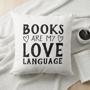 Cojín Decorativo Amante de los libros divertido dicho libresco blan