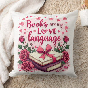 Cojín Decorativo Amante de los libros San Valentín Romántico Estéti