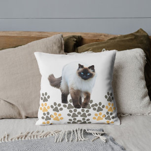 Cojín Decorativo Amante de mascotas personalizadas gato siamés foto