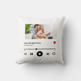 Cojín Decorativo Amante de música de fotos de álbum de canciones pe