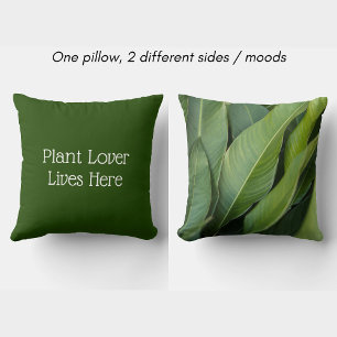 Cojín Decorativo Amante de Plantas Botánicas de Hoja Tropical Vive