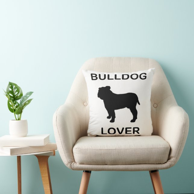 Cojín Decorativo amante del bulldog (Silla)
