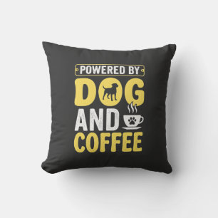 Cojín Decorativo Amante del café de perro con energía gracias al di