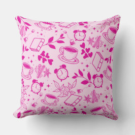Cojín Decorativo amante del café moderno vintage moderno patrón ros
