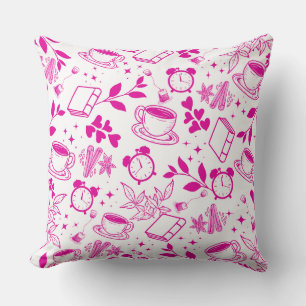 Cojín Decorativo amante del café moderno vintage moderno patrón ros