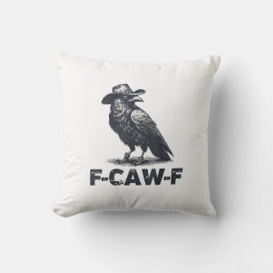 Cojín Decorativo Amante del Cuervo Retro F-Caw-F