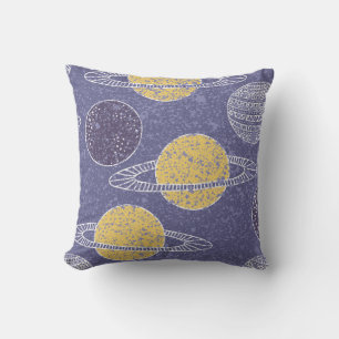 Cojín Decorativo Amante del Espacio del Planeta Amarillo Astronomía