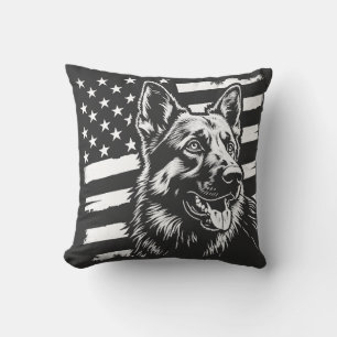 Cojín Decorativo Amante del perro pastor alemán bandera estadounide