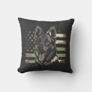 Cojín Decorativo Amante del perro pastor alemán bandera estadounide