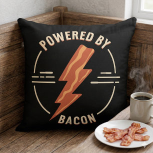 Cojín Decorativo Amante del tocino retro divertido diseño de comida