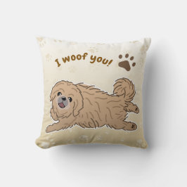 Cojín Decorativo Amante feliz del perro pequinés Yo te ladro Patas