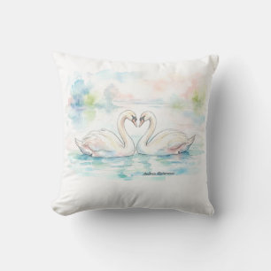 Cojín Decorativo Amantes de cisnes - Día de San Valentín