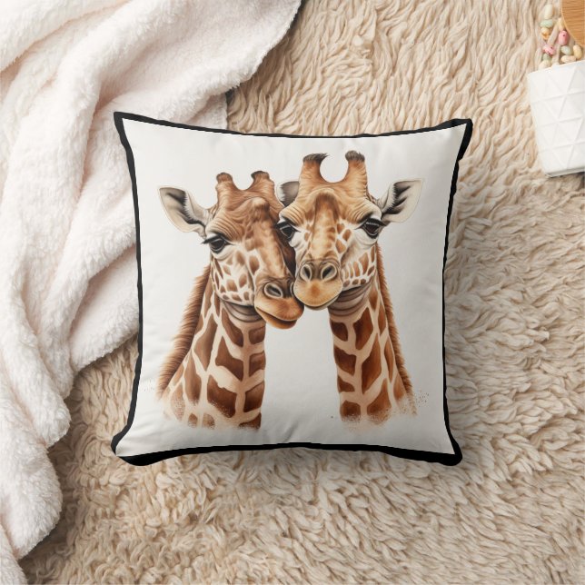 Cojín Decorativo Amantes de la jirafa de los animales africanos (Manta)