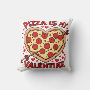Cojín Decorativo Amantes de la pizza del día de San Valentín