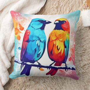 Cojín Decorativo Amantes de las aves tropicales