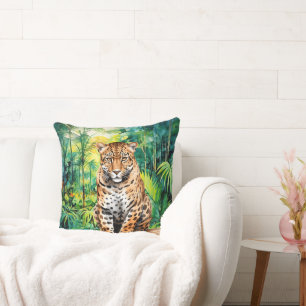 Cojín Decorativo Amantes de leopardos de la selva geniales