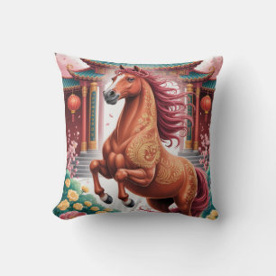 Cojín Decorativo Amantes de los caballos horóscopo chino