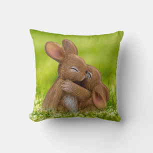 Cojín Decorativo Amantes de los conejitos de primavera