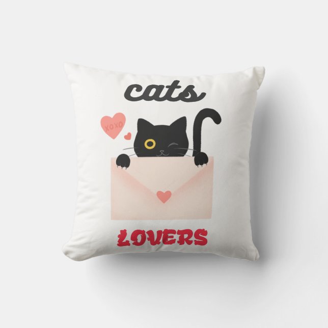 Cojín Decorativo amantes de los gatos (Anverso)
