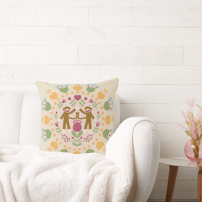 Cojín Decorativo Amantes de los monos en un jardín popular (Sofá)