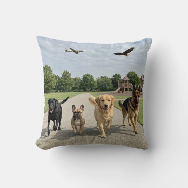 Cojín Decorativo Amantes de los Perros (Anverso)