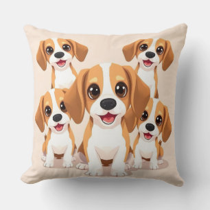 Cojín Decorativo Amantes de los Perros – Ilustración de Beagle de D