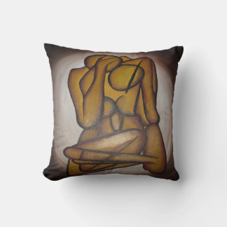 Cojín Decorativo Amantes Del Arte Contemporáneo En Ochre Y Brow