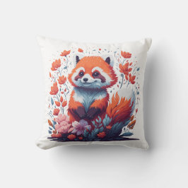 Cojín Decorativo Amantes del Panda Rojo