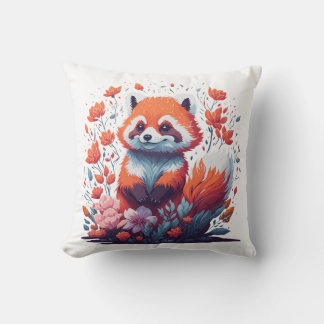 Cojín Decorativo Amantes del Panda Rojo