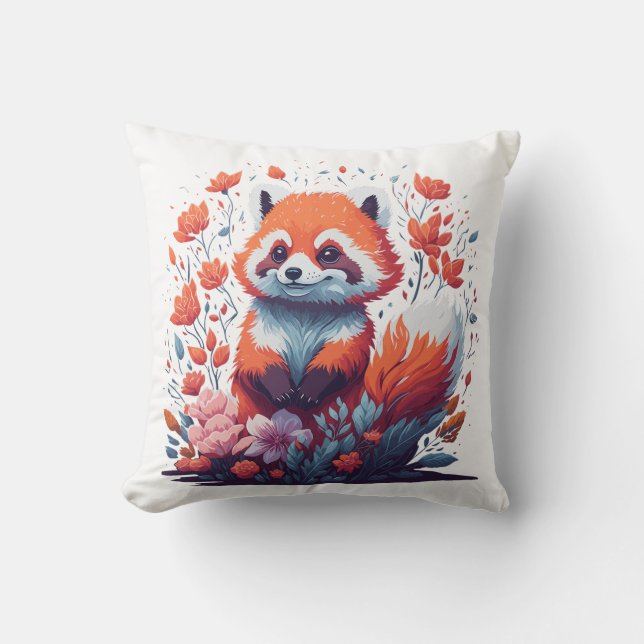 Cojín Decorativo Amantes del Panda Rojo (Anverso)