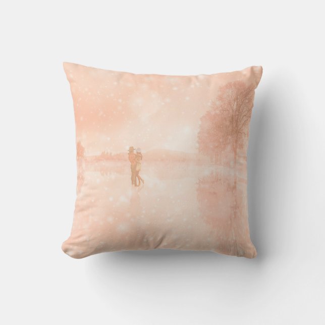 Cojín Decorativo Amantes en un estanque congelado (Anverso)