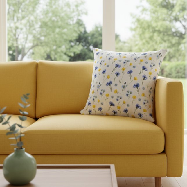 Cojín Decorativo Amapola de flores silvestres brillantes Centaurea (Subido por el creador)