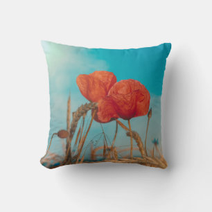 Cojín Decorativo Amapola Roja