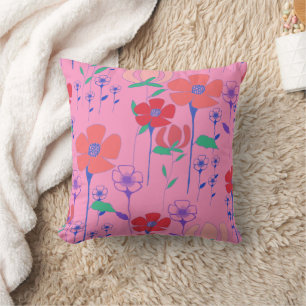 Cojín Decorativo Amapolas Almohadilla Rosa