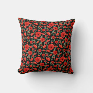 Cojín Decorativo Amapolas Rojas