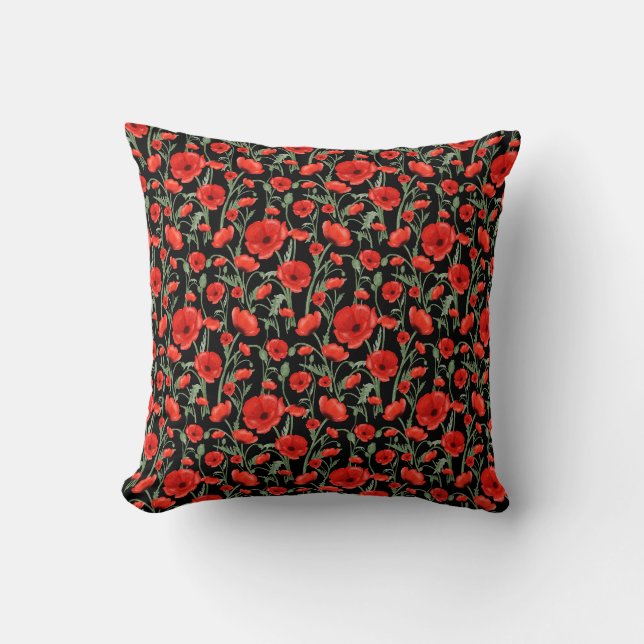 Cojín Decorativo Amapolas Rojas (Anverso)
