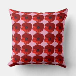 COJÍN DECORATIVO AMAPOLAS ROJAS FLORAL AMAPOLA 