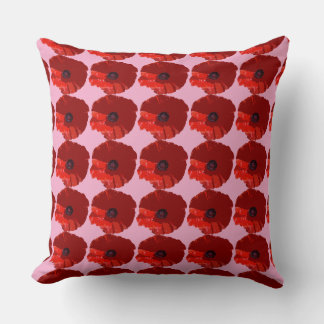 COJÍN DECORATIVO AMAPOLAS ROJAS FLORAL AMAPOLA