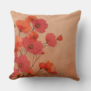 Cojín Decorativo Amapolas rojas y vintage