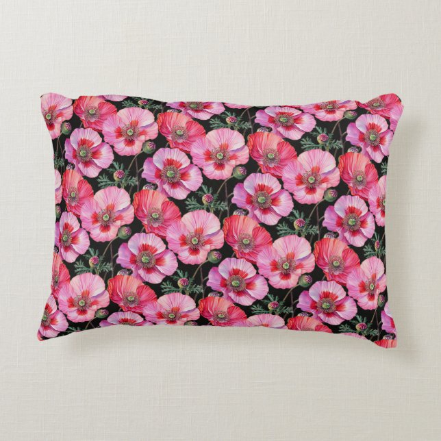 Cojín Decorativo Amapolas rosadas  (Reverso)