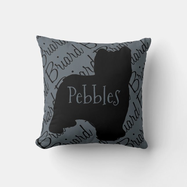 Cojín Decorativo Amar a mi perro de Briard (Anverso)