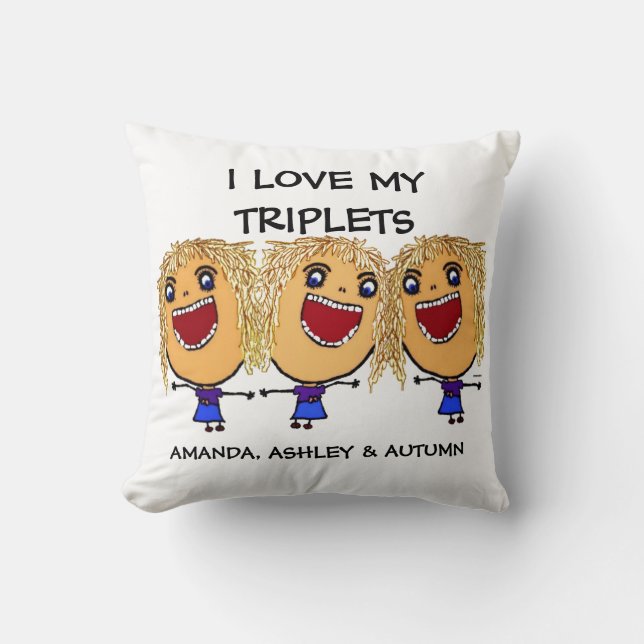 Cojín Decorativo Amar a mi Personalizado de tripletas (Anverso)