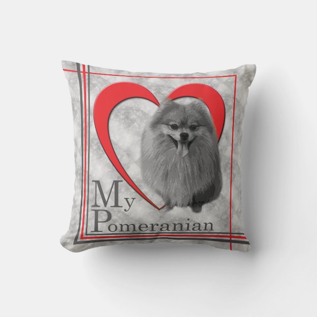 Cojín Decorativo Amar a mi Pomerania (Anverso)