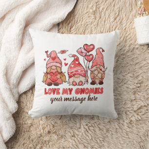 Cojín Decorativo Amar a mis gnomos San Valentín personalizado