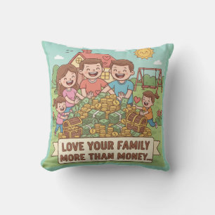 Cojín Decorativo Amar a tu familia más que dinero