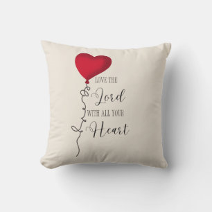Cojín Decorativo Amar al Señor y al globo del corazón