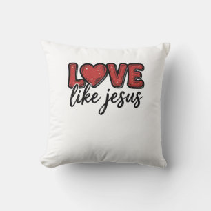 Cojín Decorativo Amar como Jesús Diseño de camiseta cristiana vinta