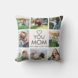Cojín Decorativo Amar el corazón del Collage de fotos familiar de m